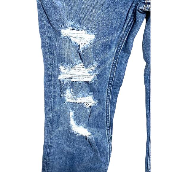 Abercrombie Zoe Natural Rise Ankle Straight Jeans Women 24 00S Distressed Ripped - Picture 4 of 9
